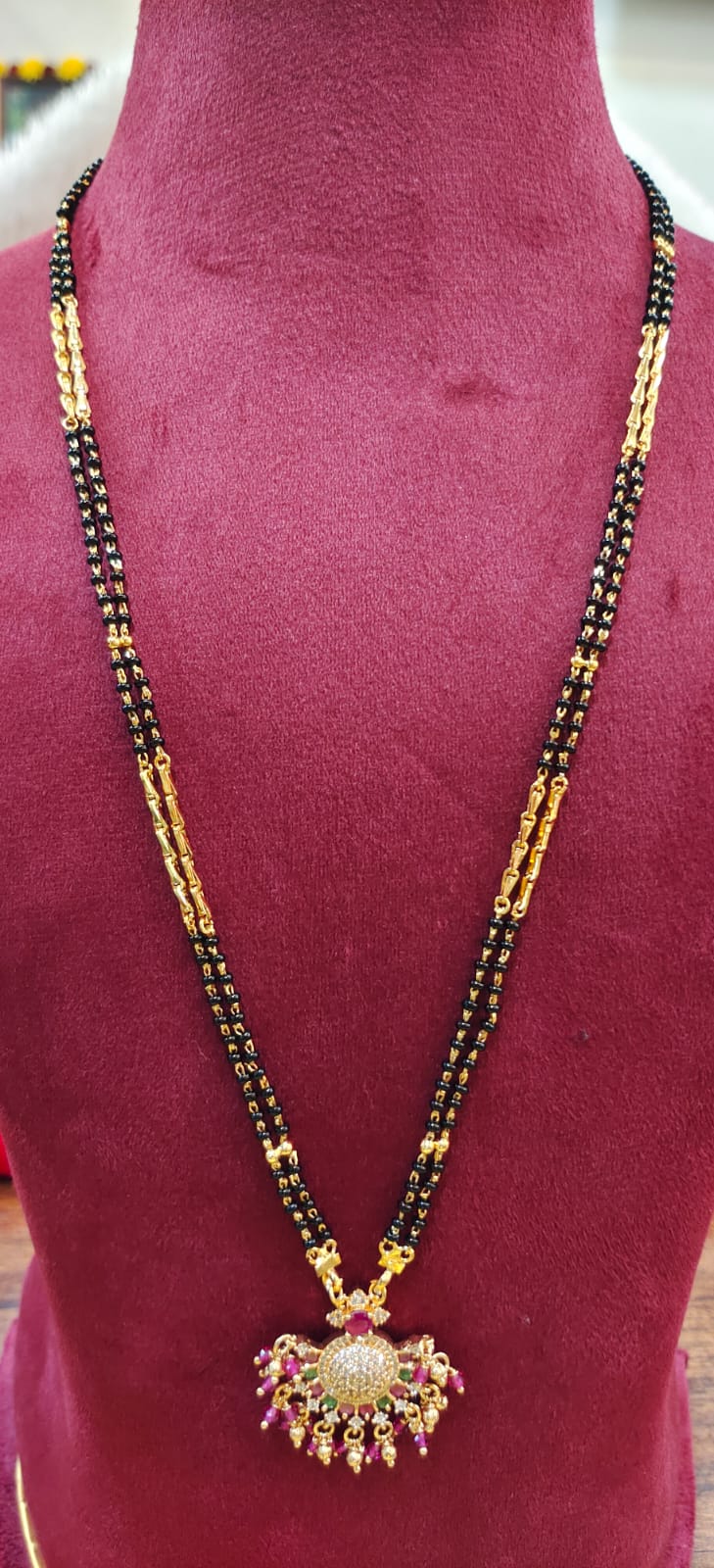 LONG PANCHALOHA BLACK BEEDS WITH DOLLAR