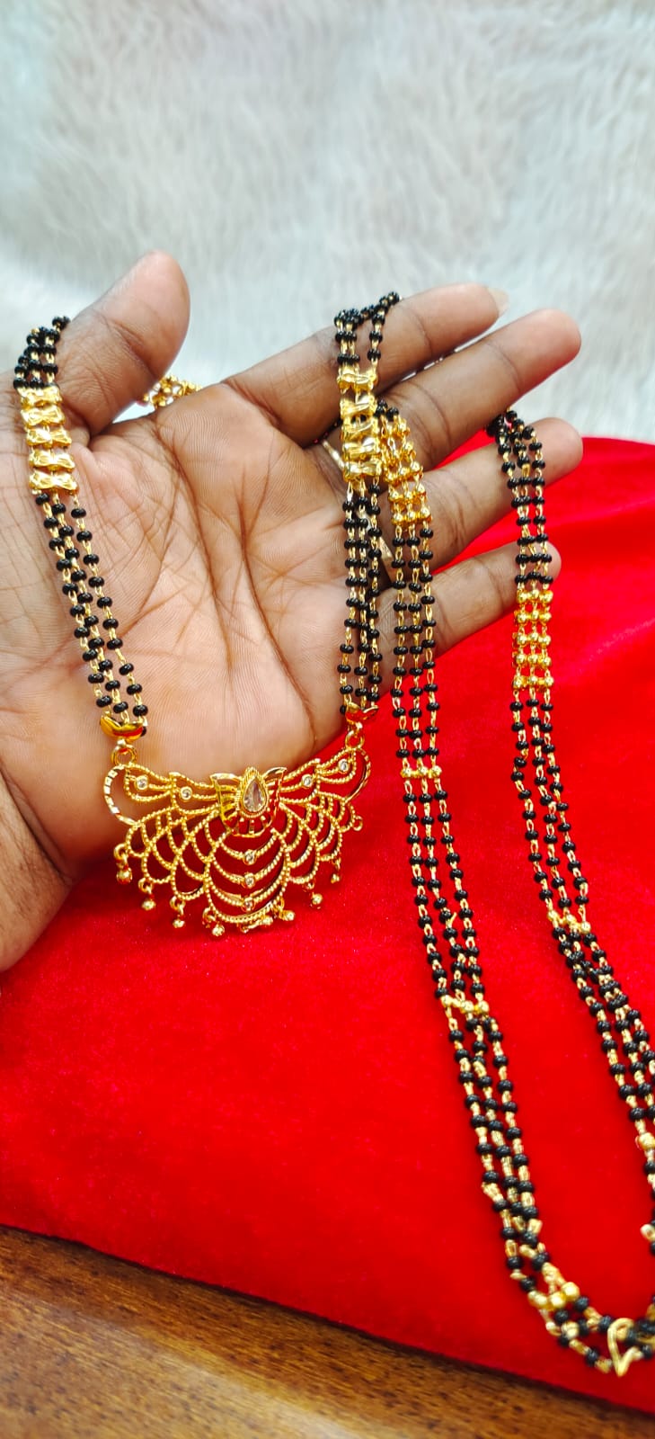 LONG PANCHALOHA BLACK BEEDS WITH DOLLAR