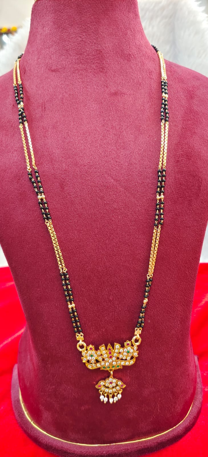 LONG PANCHA LOHA BLACK BEEDS WITH DOLLAR