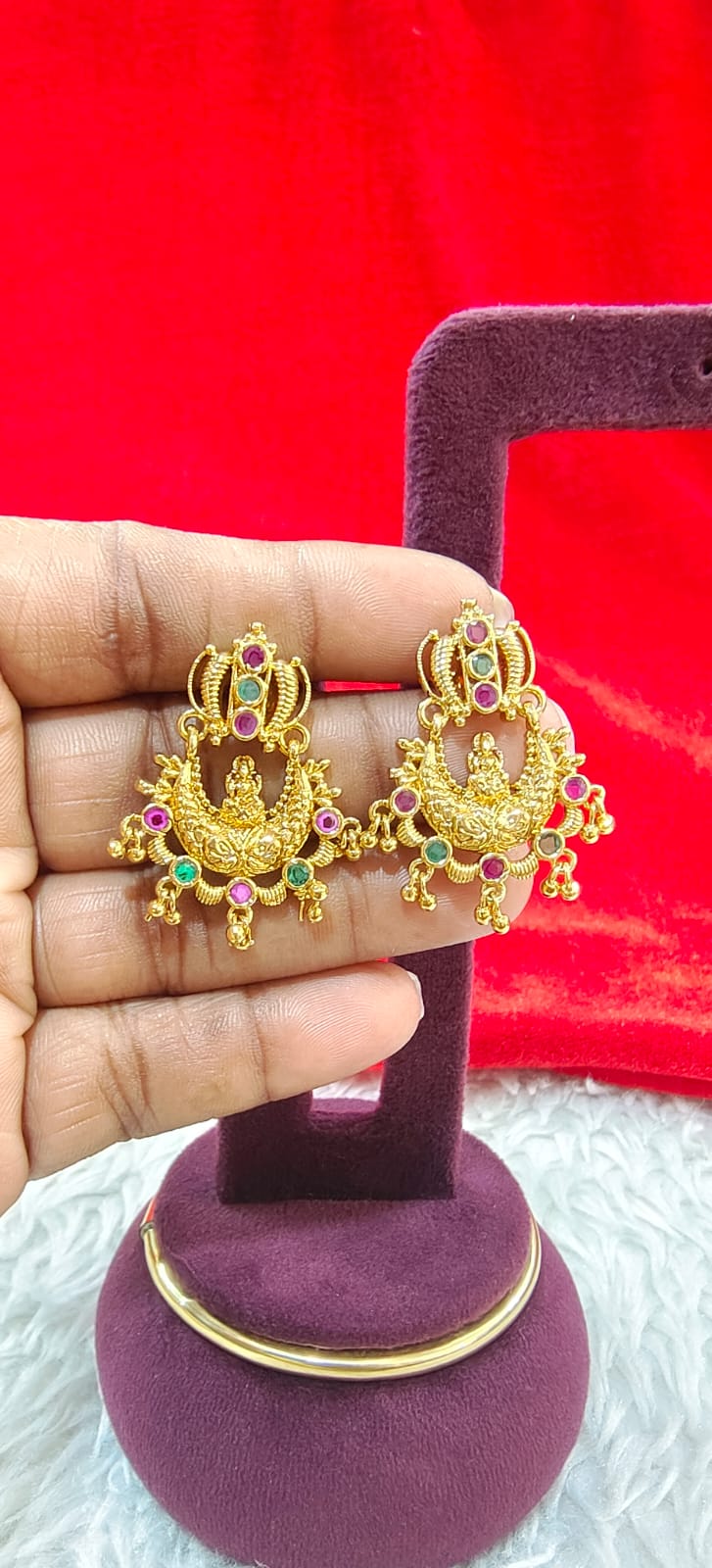 Panchaloham chandbaali earrings