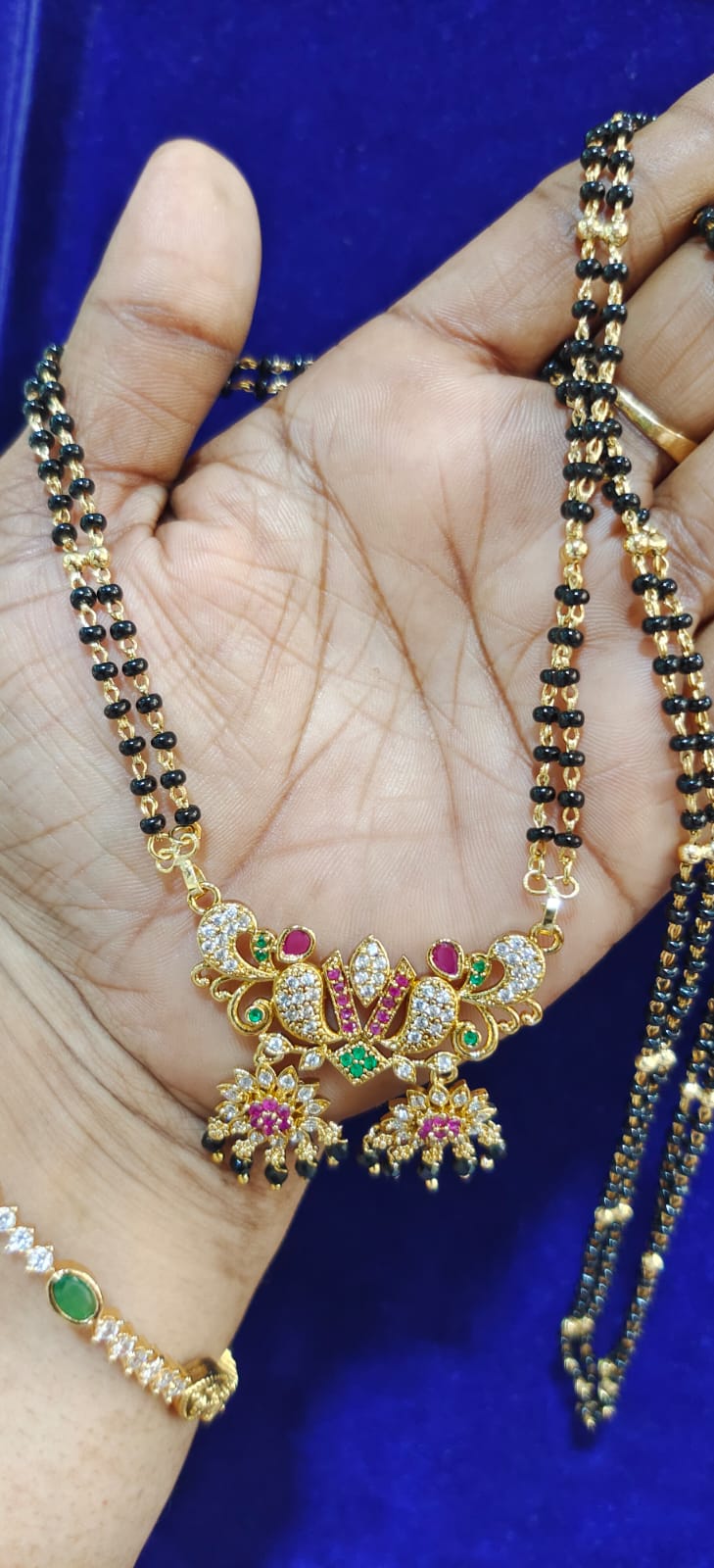 Panchaloham long black beeds
