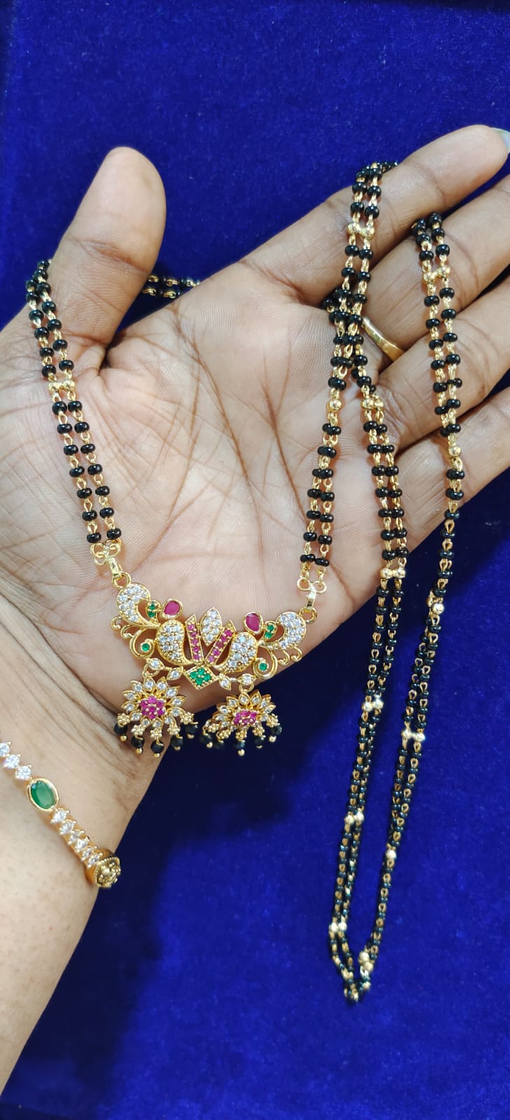 Panchaloham long black beeds