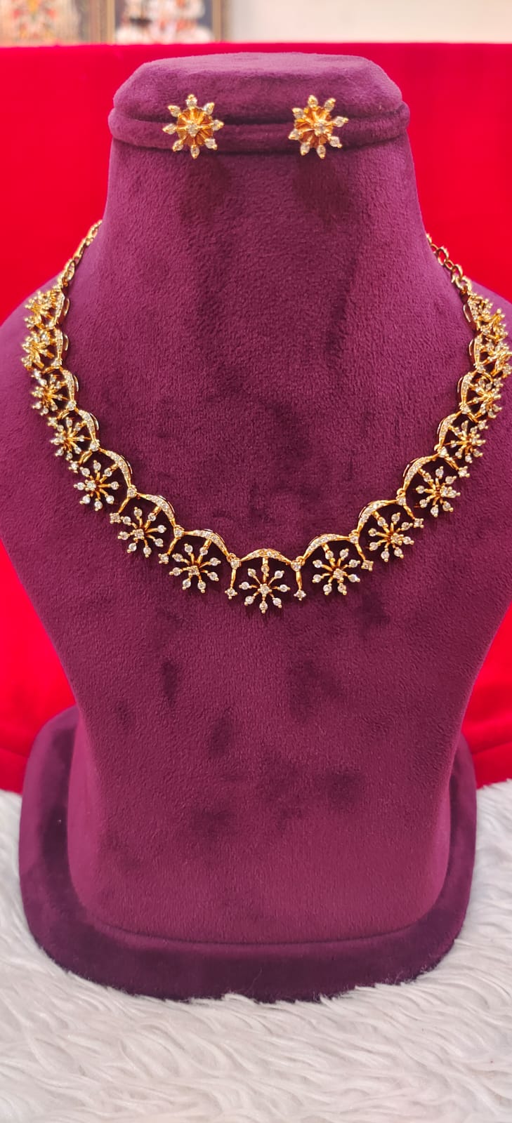 Pure panchaloham diamond replica neck set