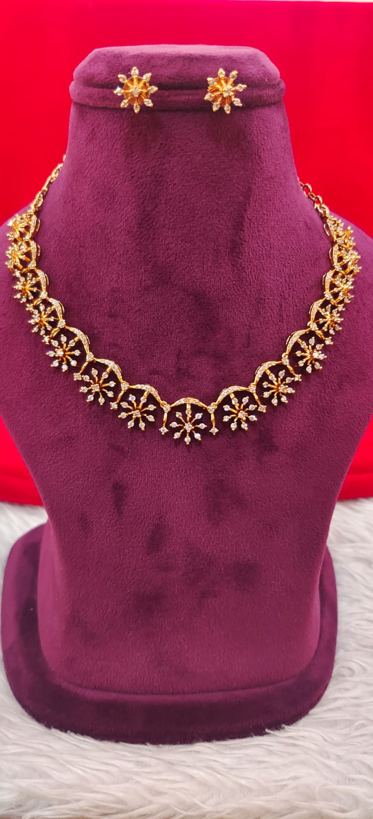 Pure panchaloham diamond replica neck set