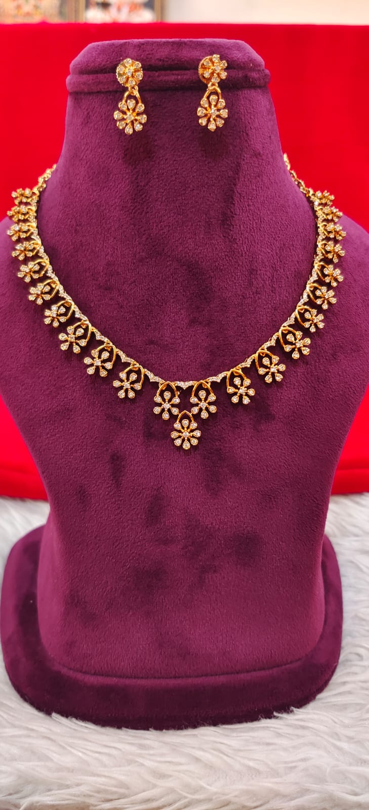 Pure panchaloham diamond replica neck set