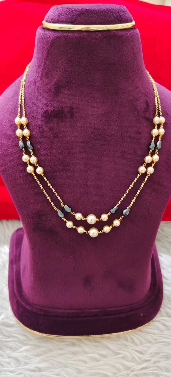 panchaloham original swaroski pearls kattuthega hand made chain
