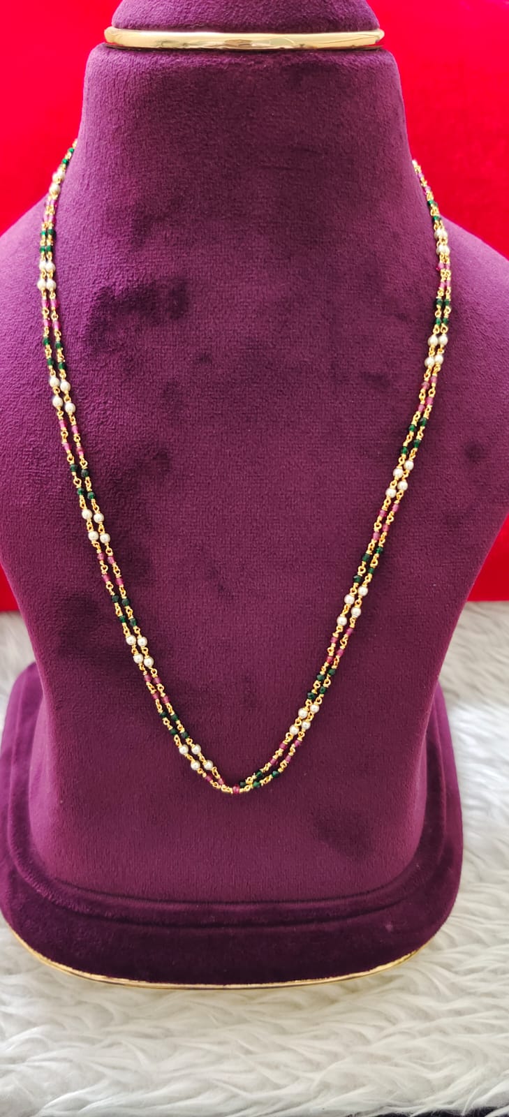 Panchaloham chitti muthyala beads mala