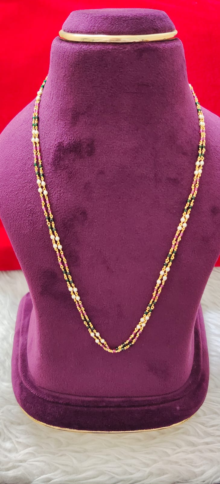 Panchaloham chitti muthyala beads mala