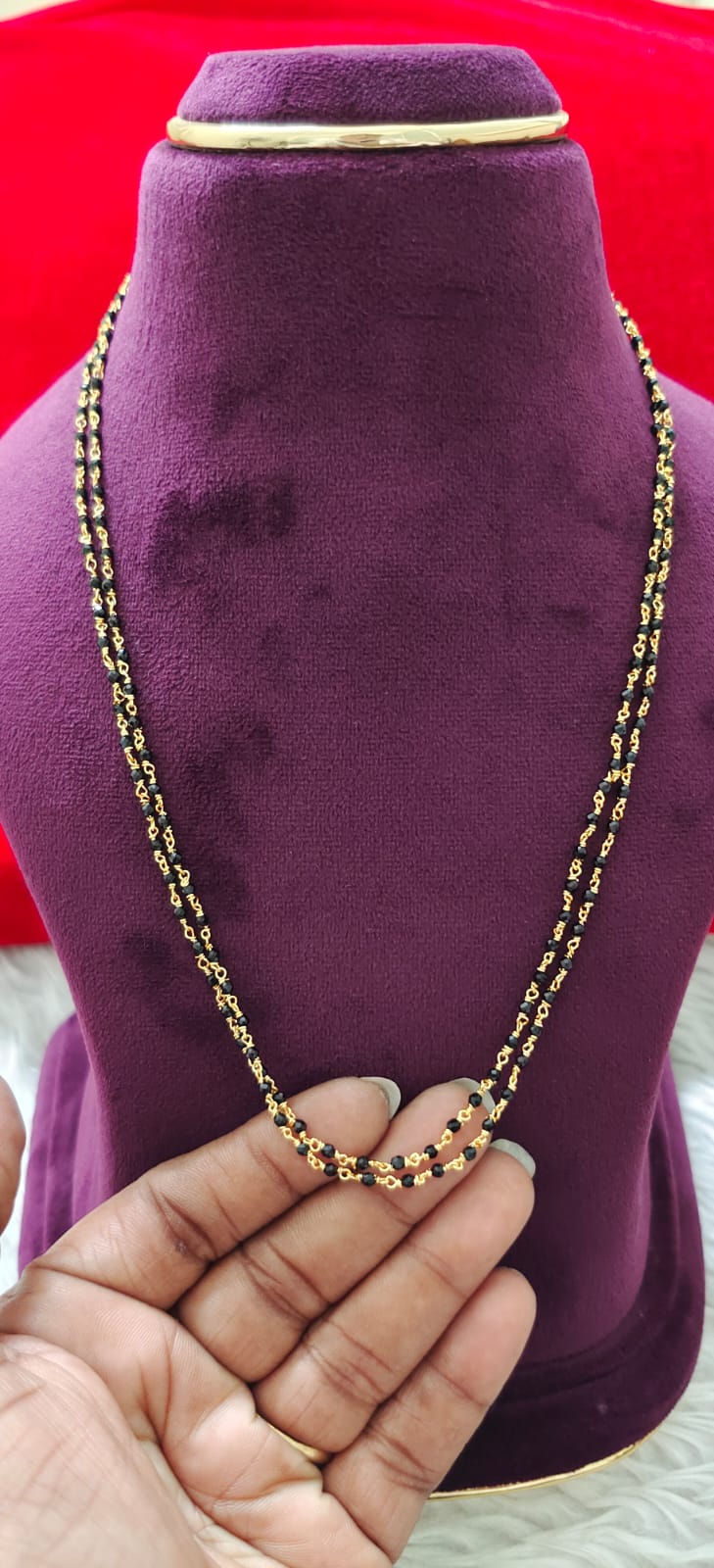 Panchaloham kattutheega black daimonds chain