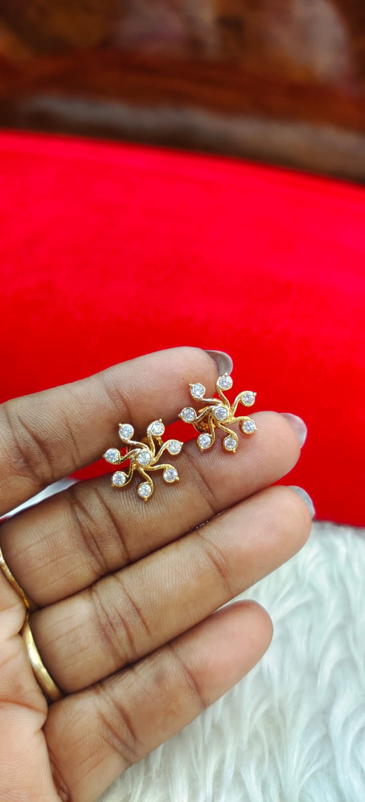 Pure panchaloham white earings
