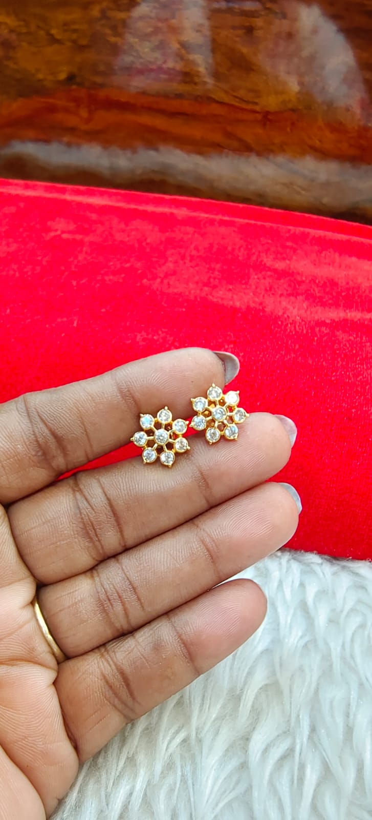 Pure panchaloham white earrings