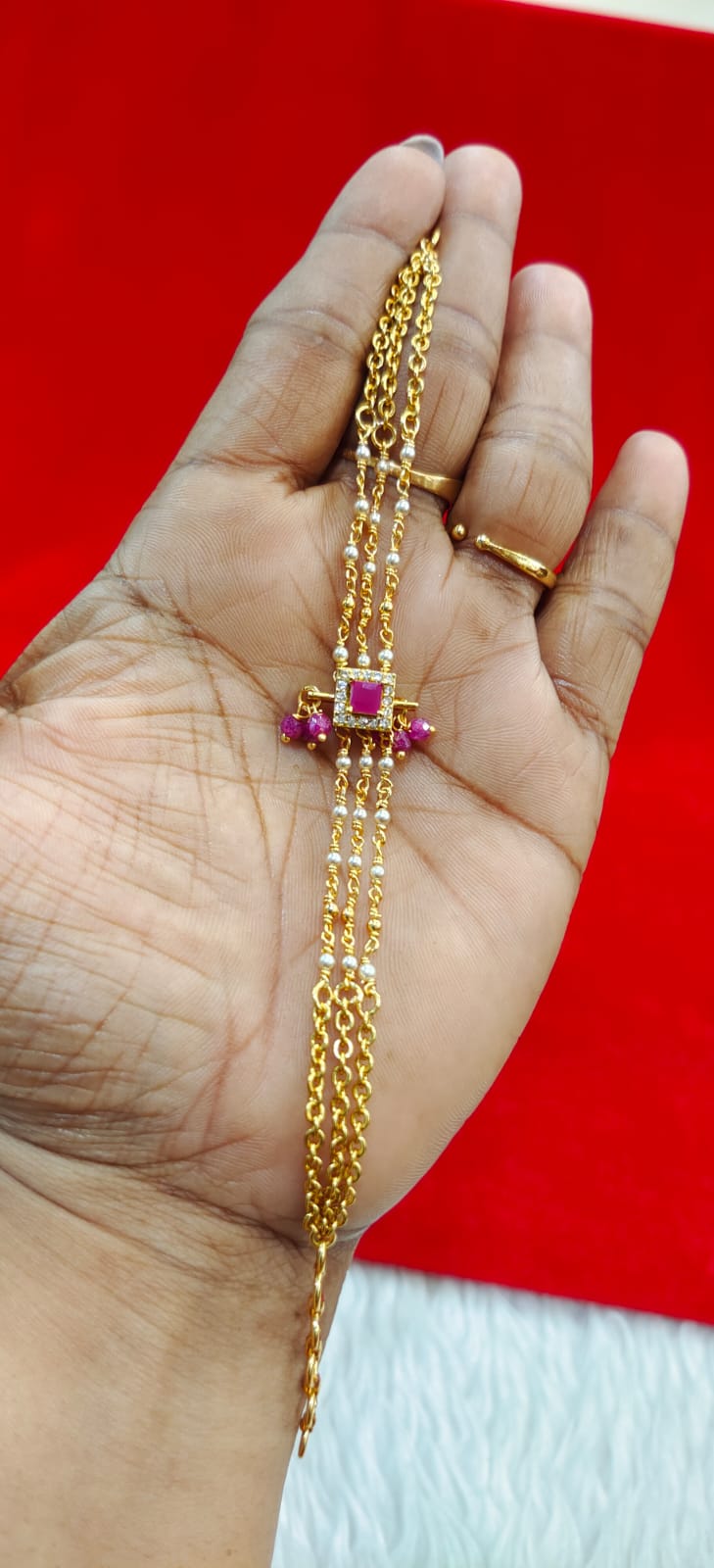 Pure panchaloham  kattutheega chitti muthyalu bracelet
