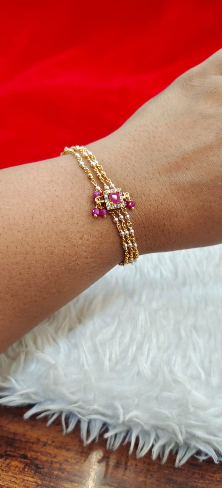 Pure panchaloham  kattutheega chitti muthyalu bracelet