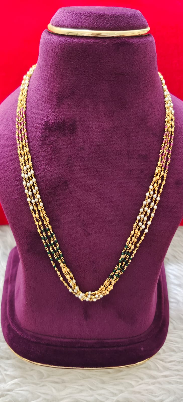 Panchaloham chitti muthyala beads mala