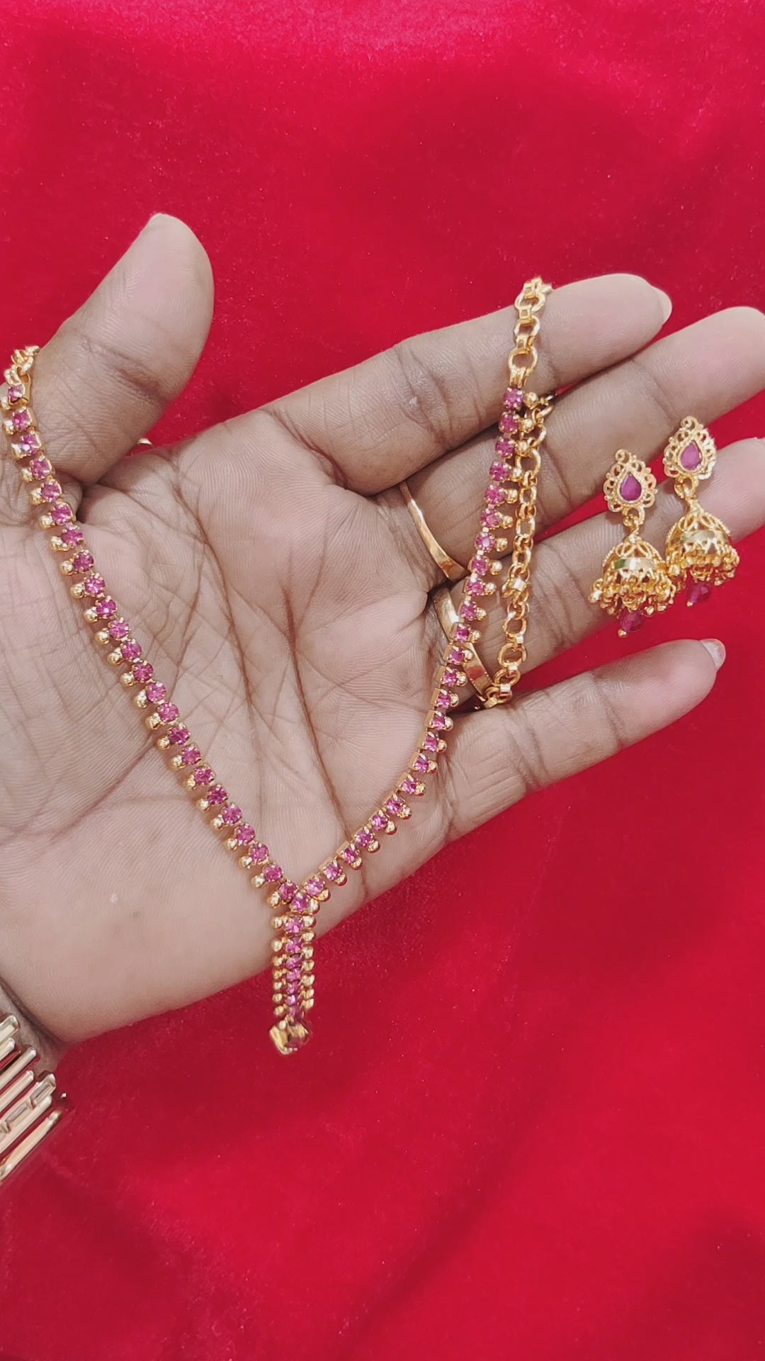 Panchaloham neck set with earrings