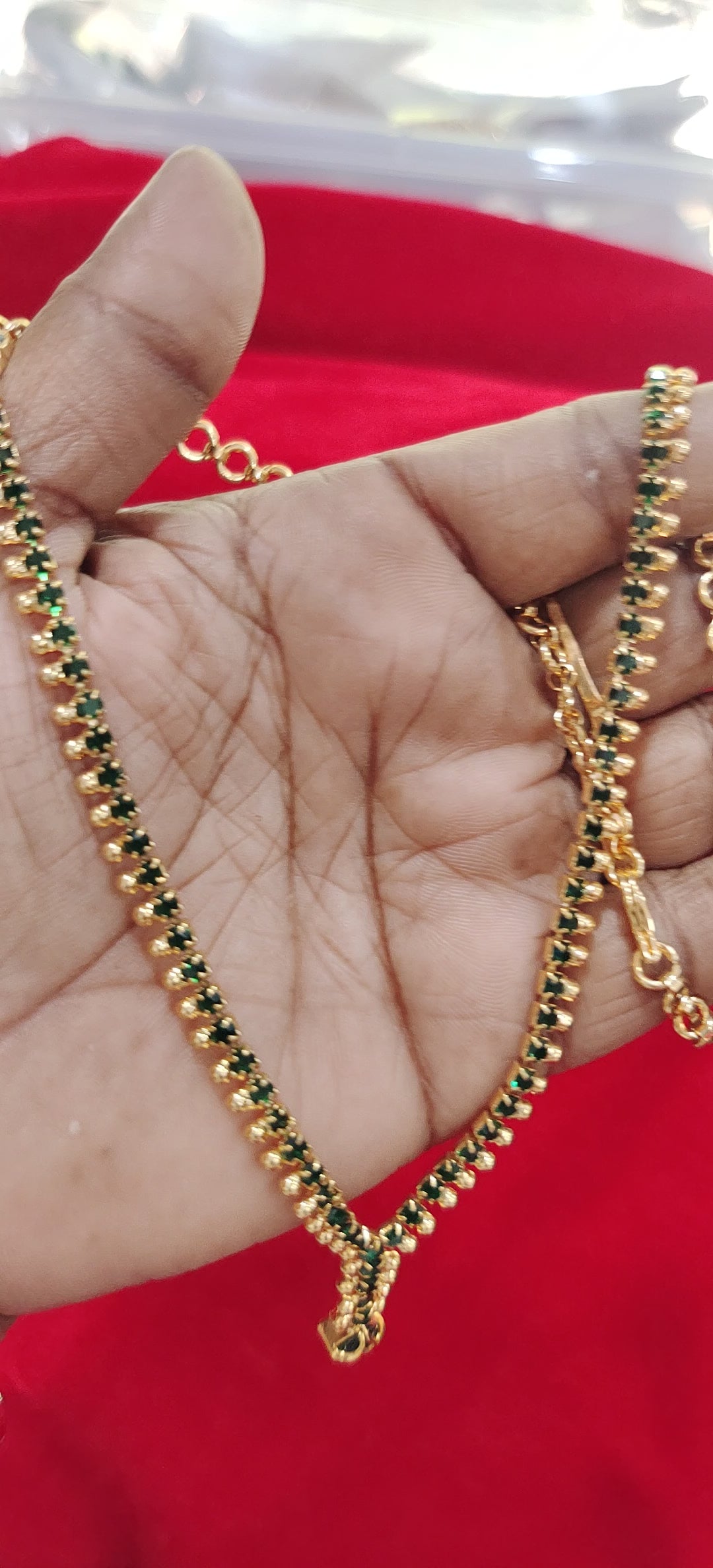 Pure Panchaloham greenstone  neck set  with earrings.