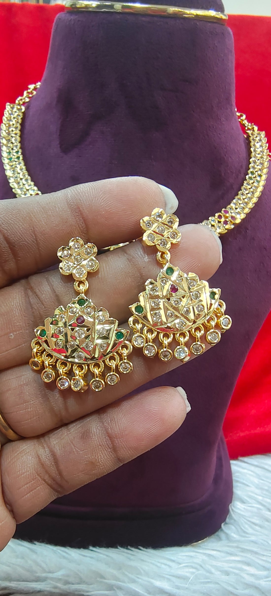 Pure Panchaloham neck set kante model