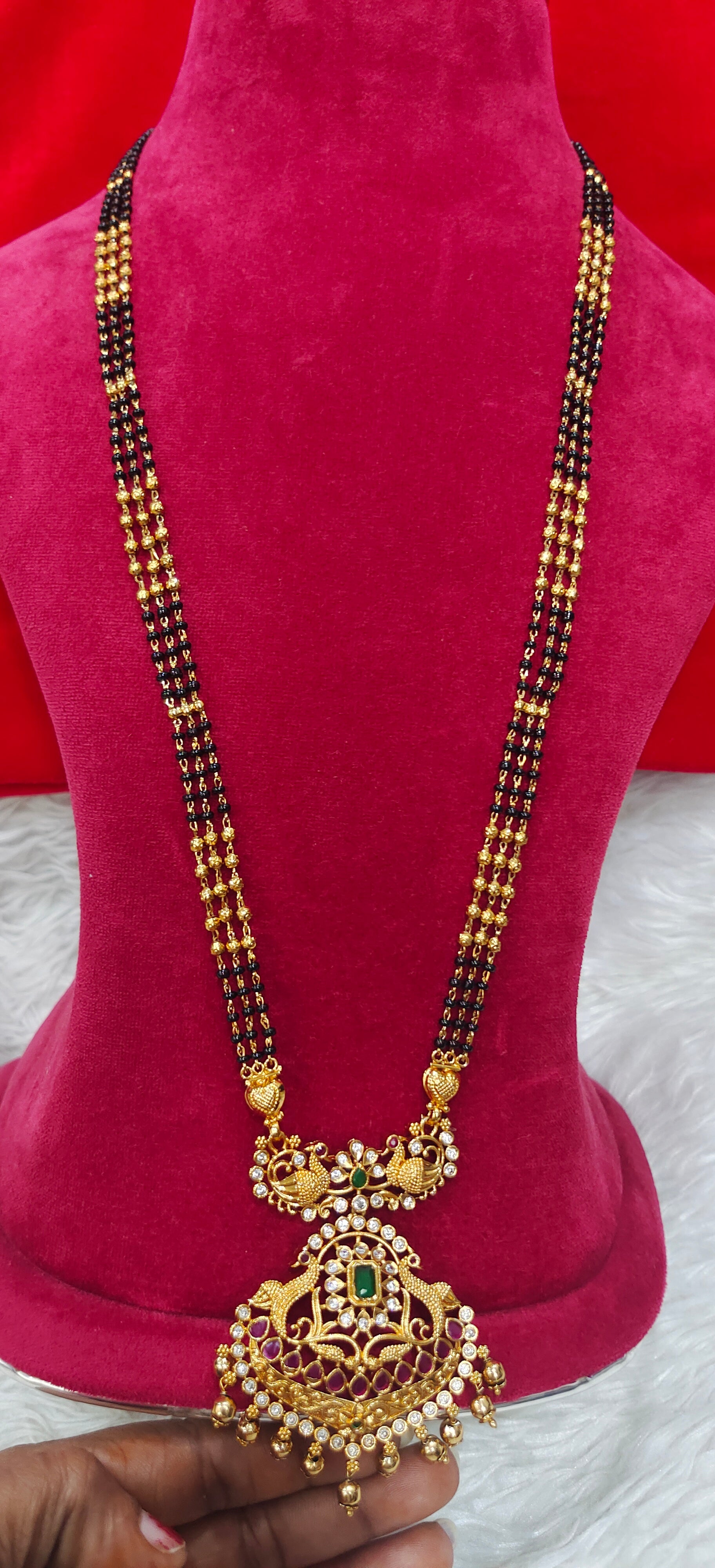 Long black beads Panchaloham