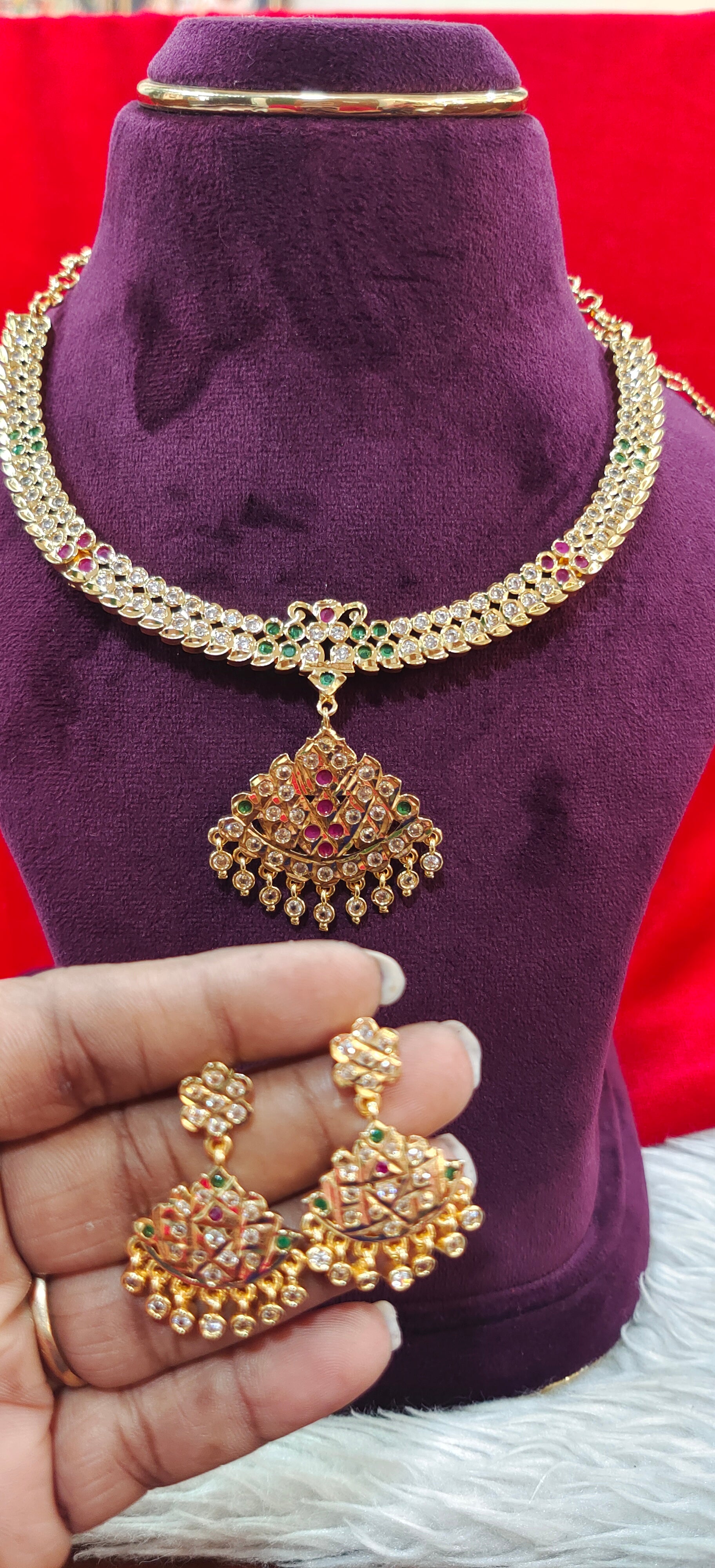 Pure Panchaloham neck set kante model