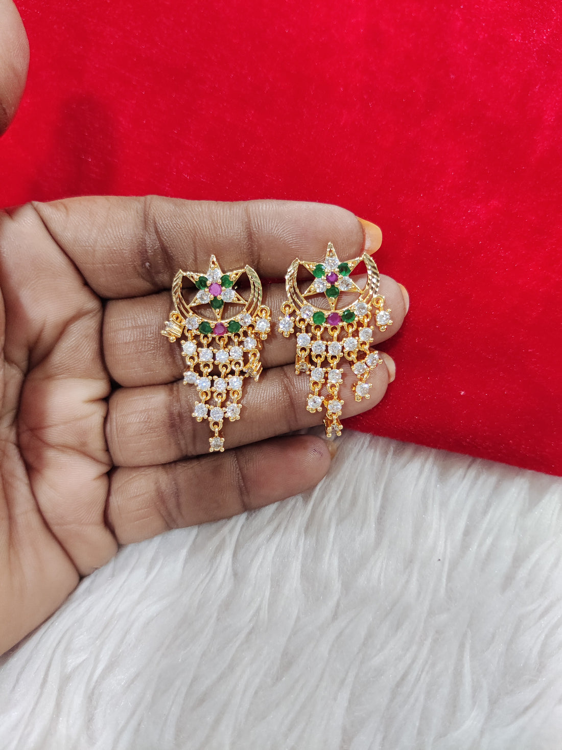 Panchaloham stone earrings