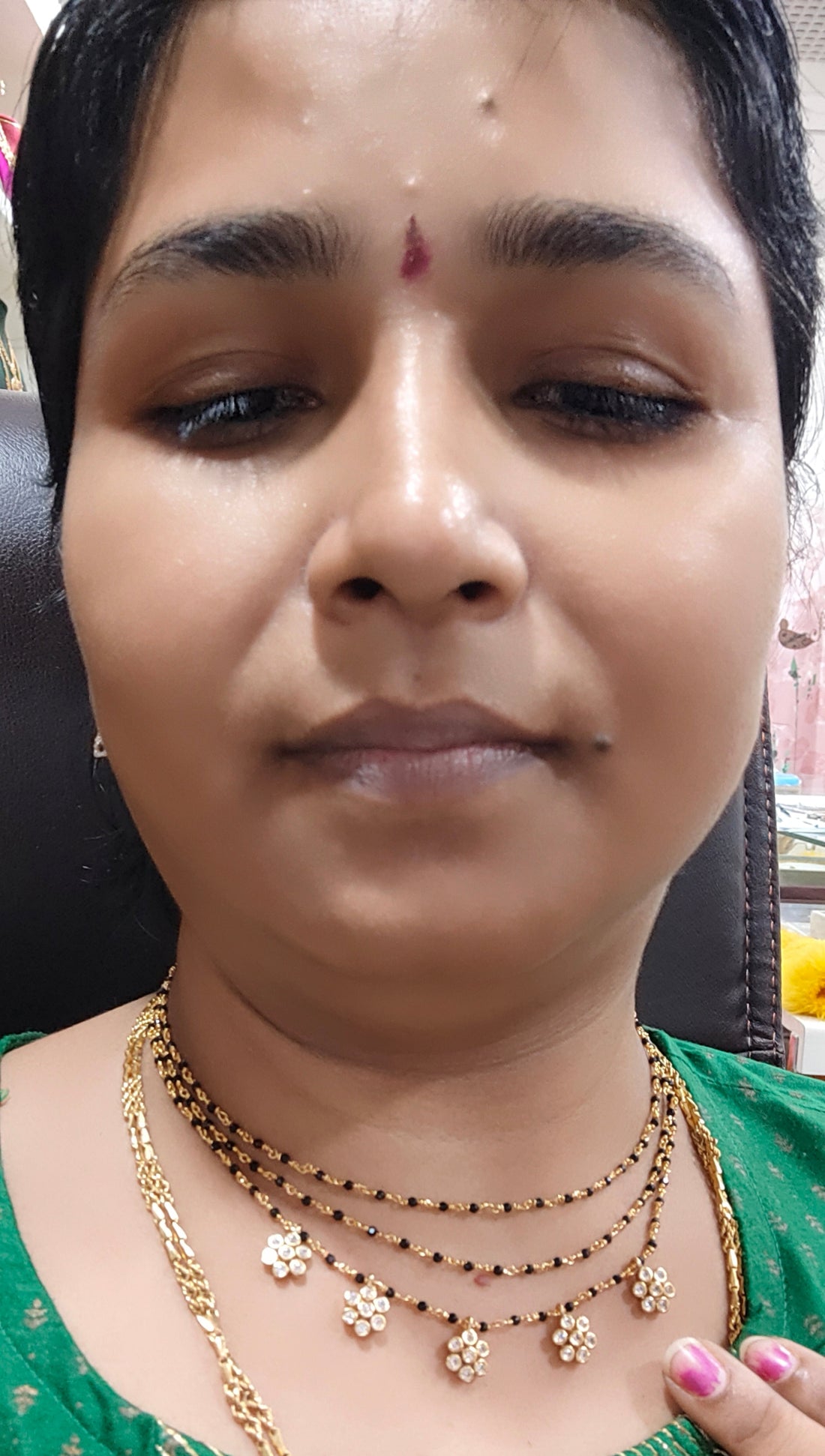 Panchaloham kattuteega black beads