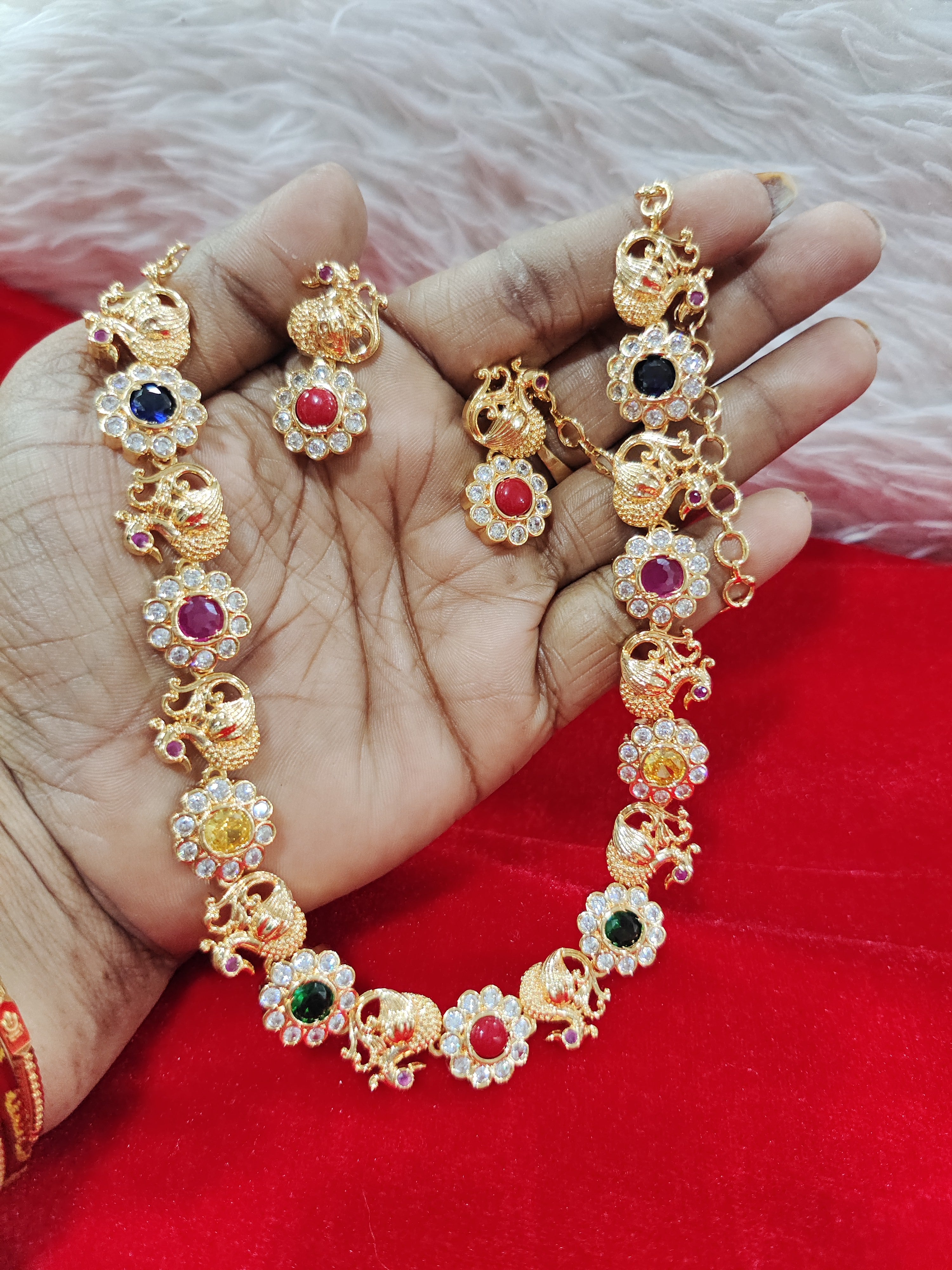 Navarathna necklace pure Panchaloham