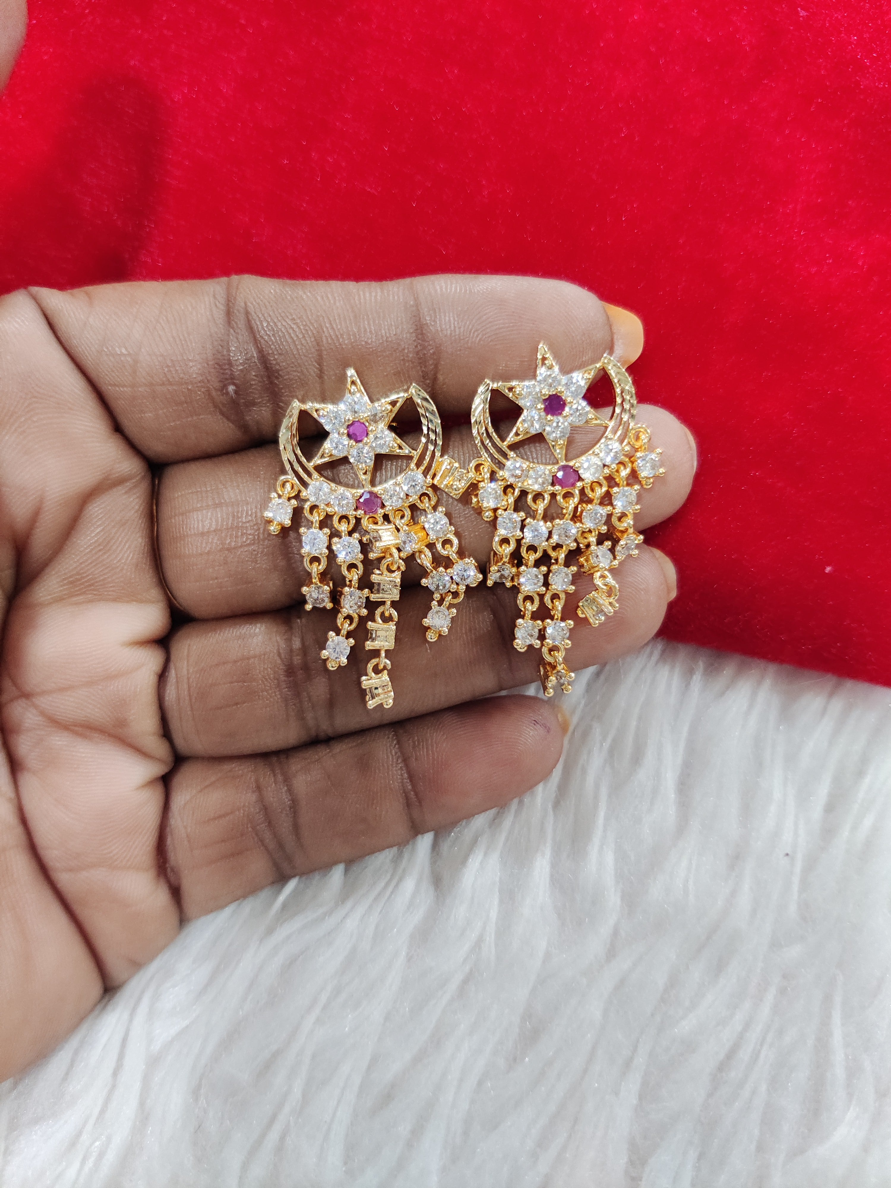 Panchaloham stone earrings