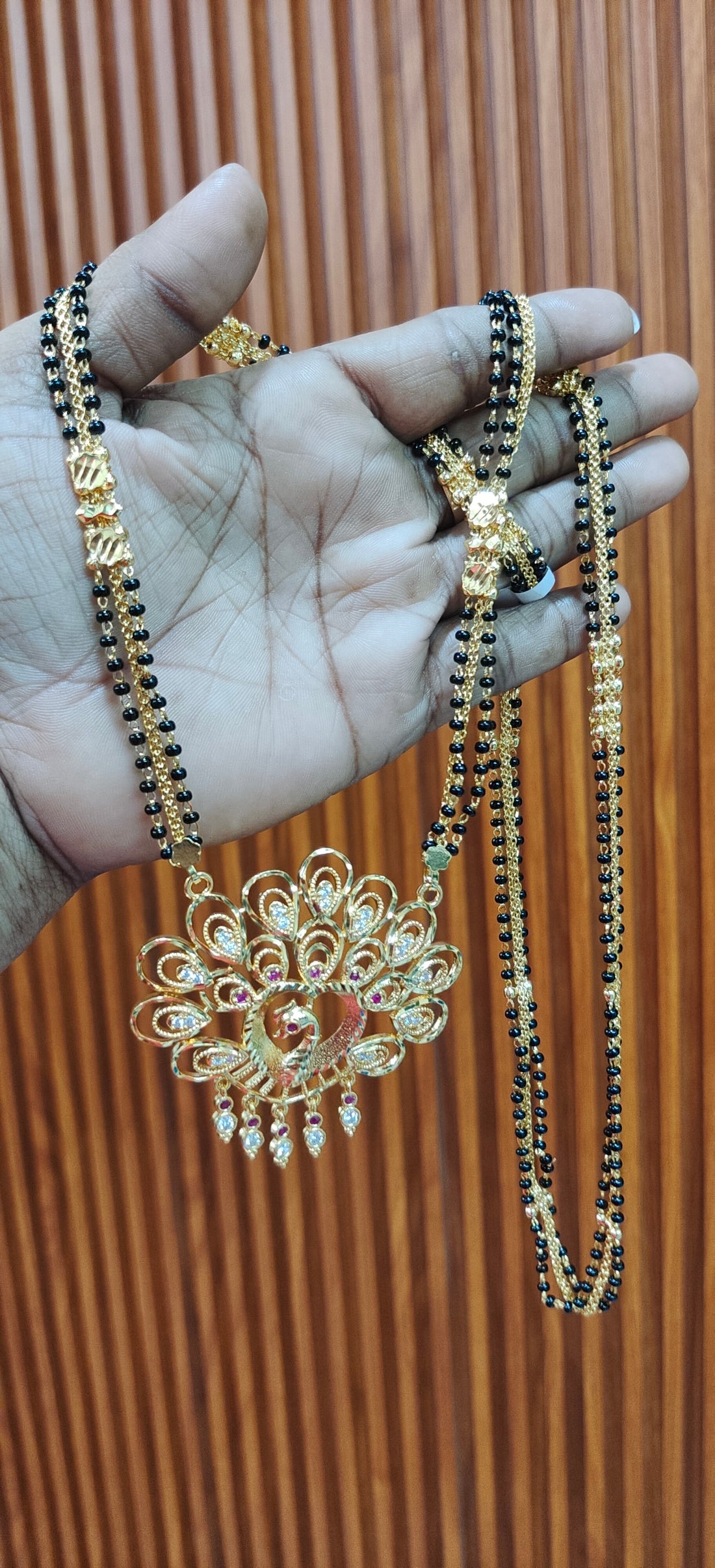 Panchaloham black beads long length