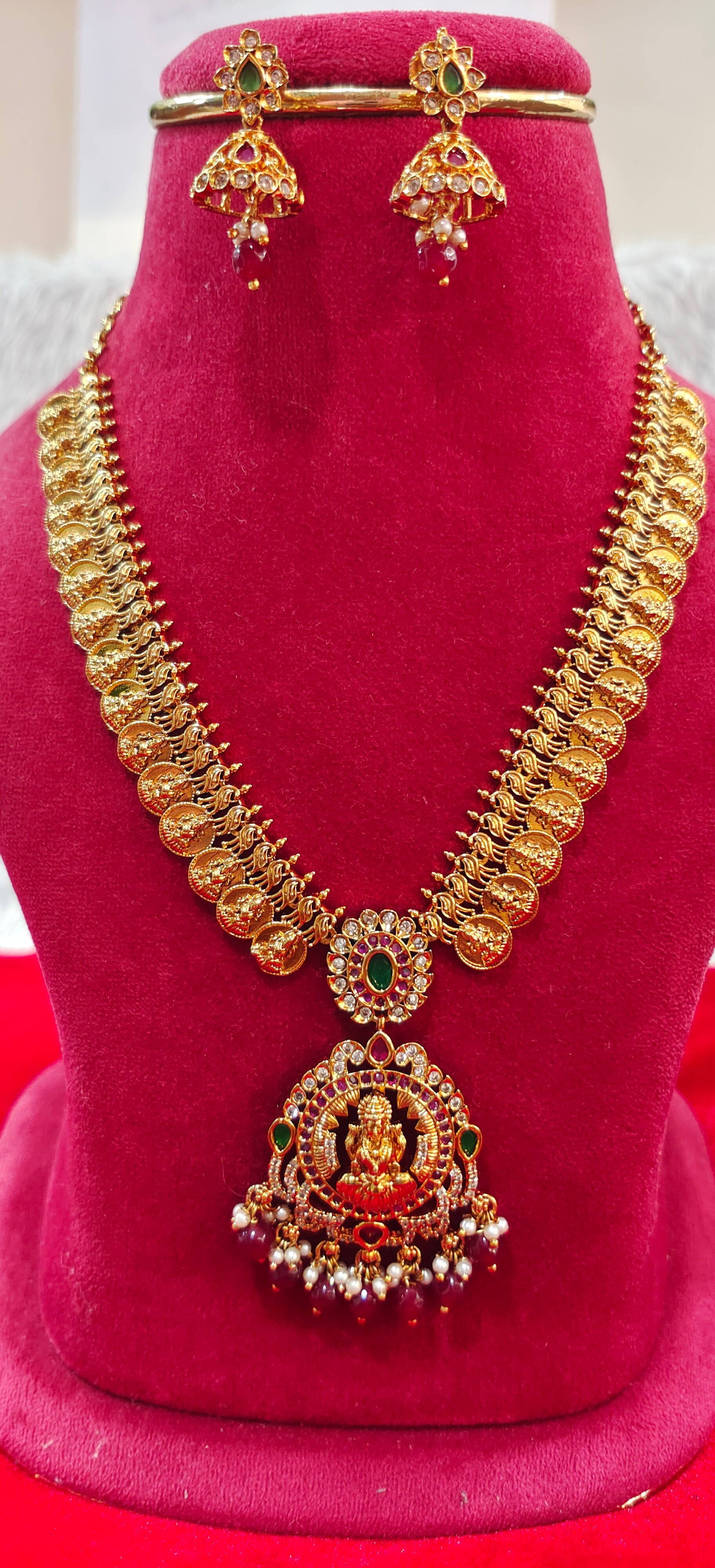 Premium quality mini haram Temple polish lakshmi devi haram