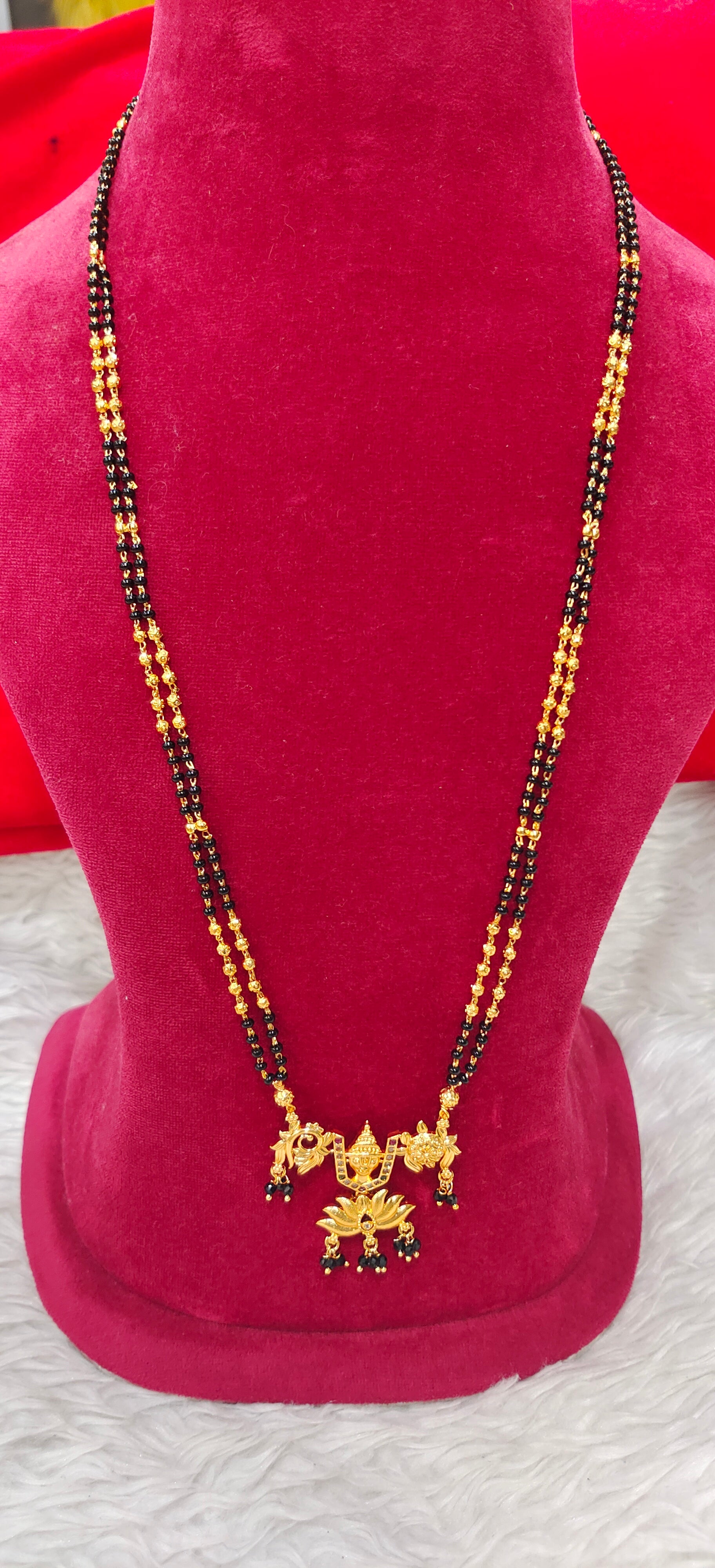 Panchaloham long black beads