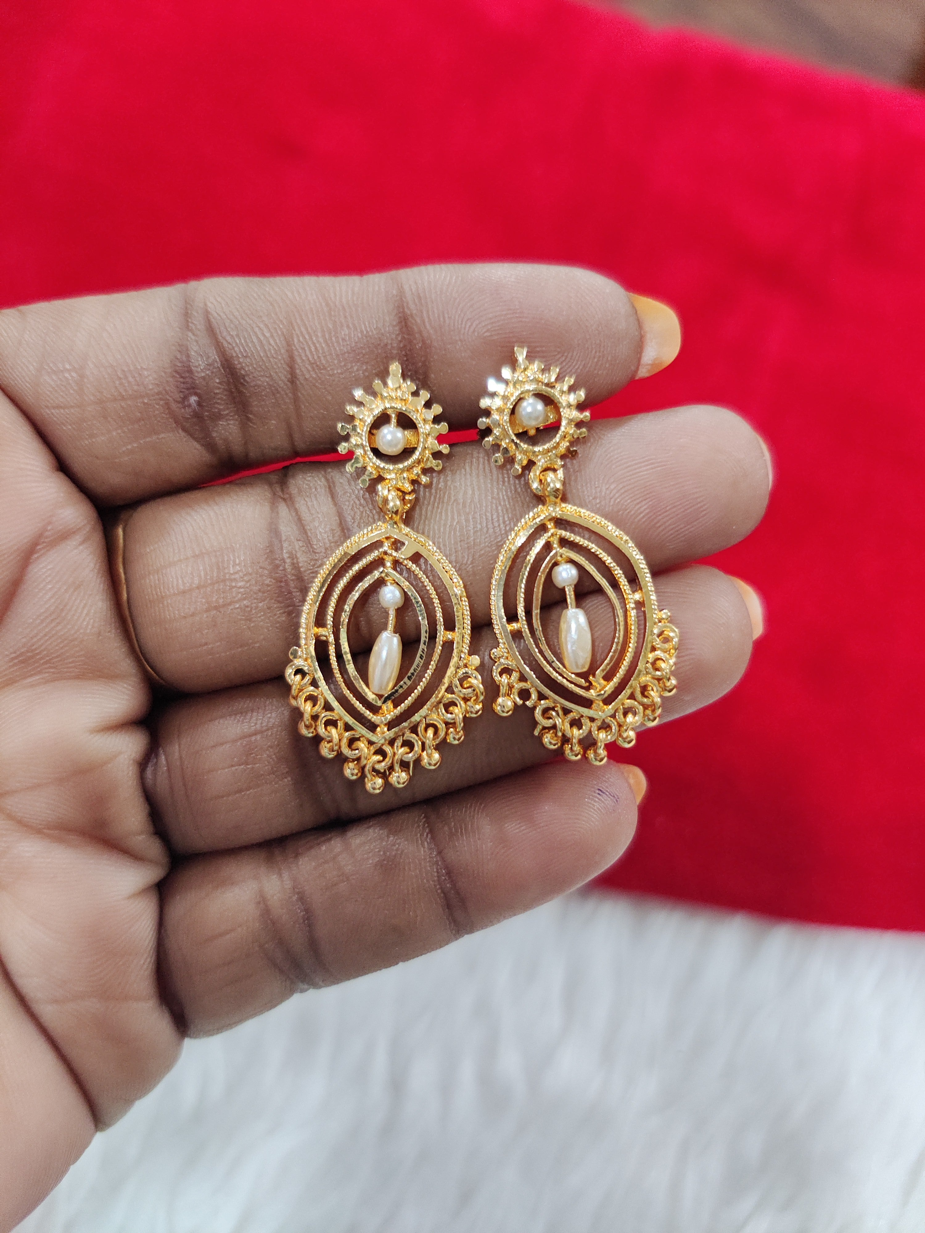 Panchaloham pearl earrings