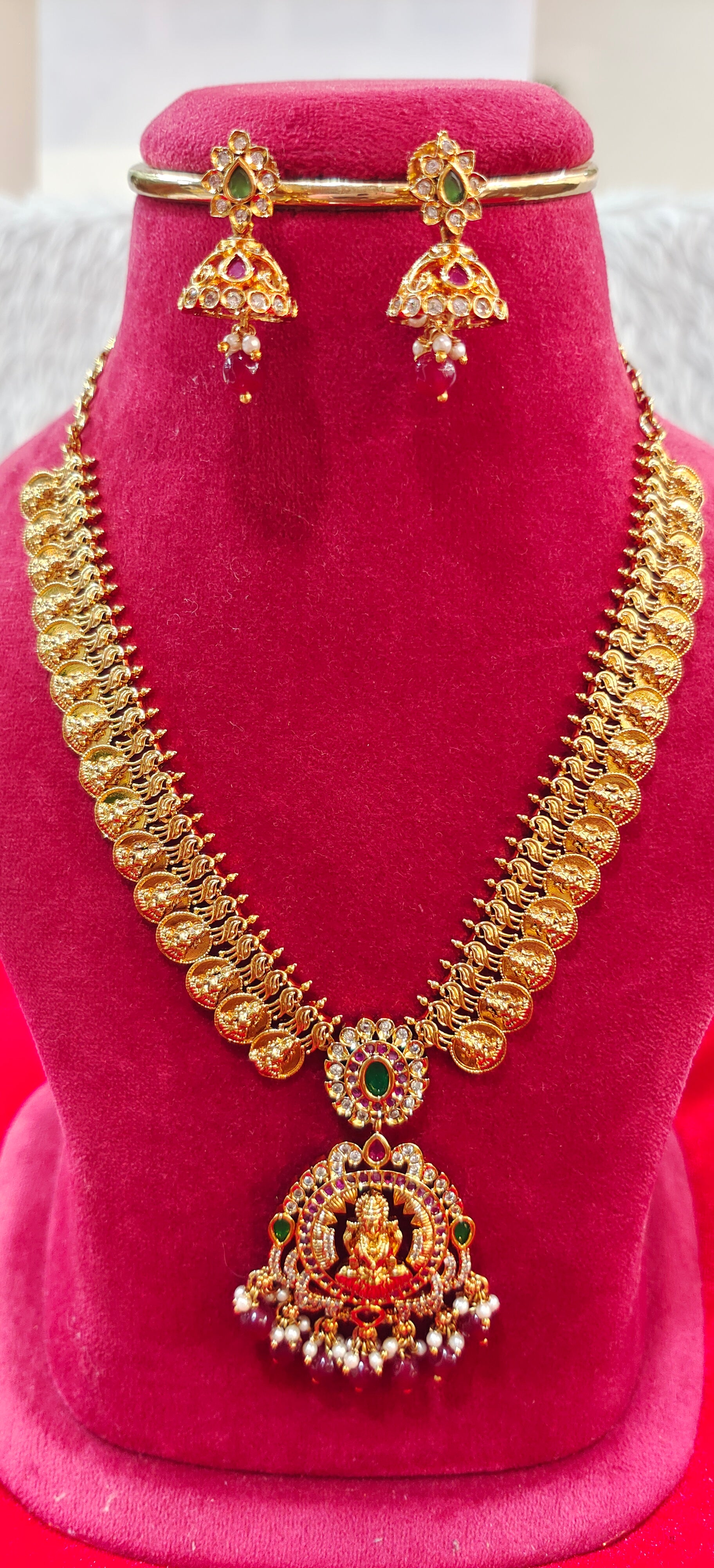 Premium quality mini haram Temple polish lakshmi devi haram
