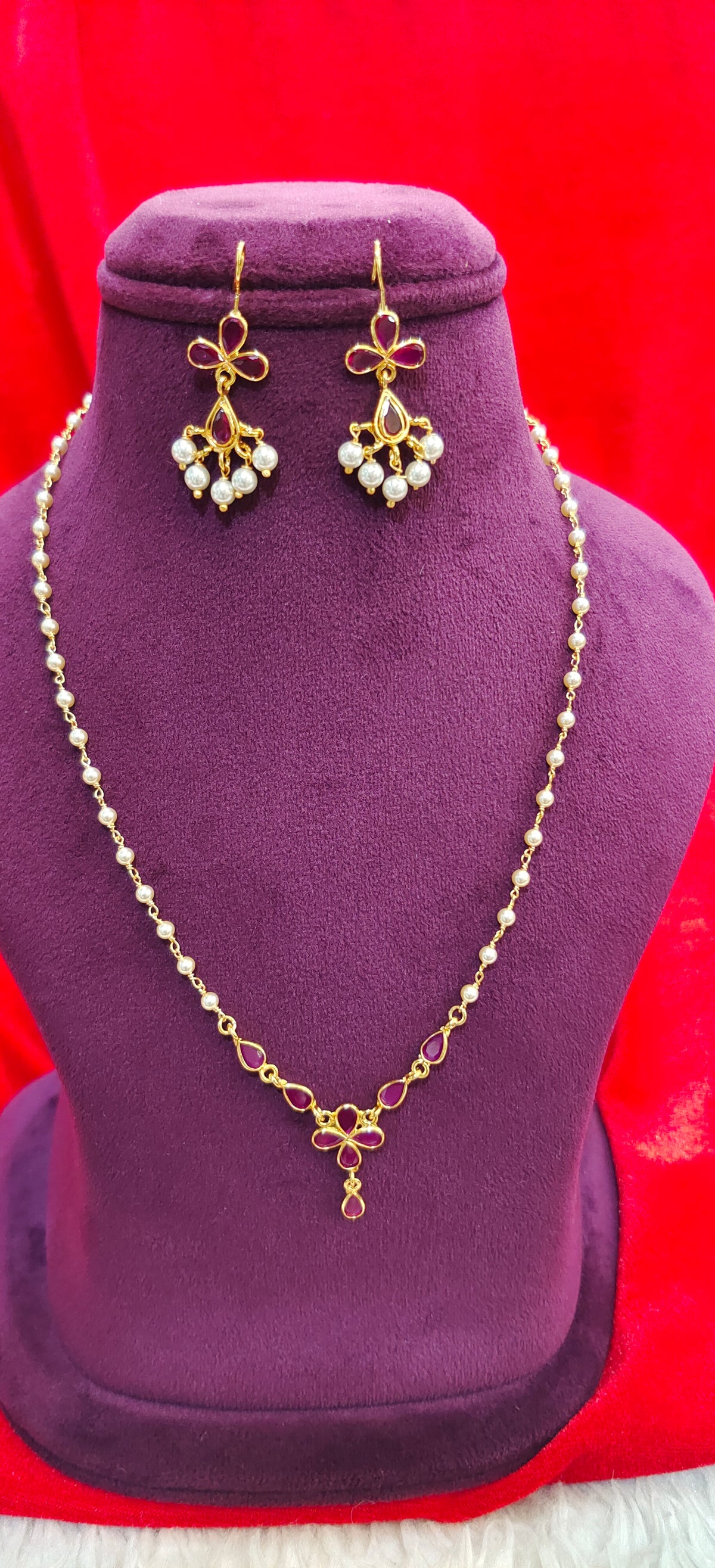 Panchaloham kattuteega handmade pearl chain