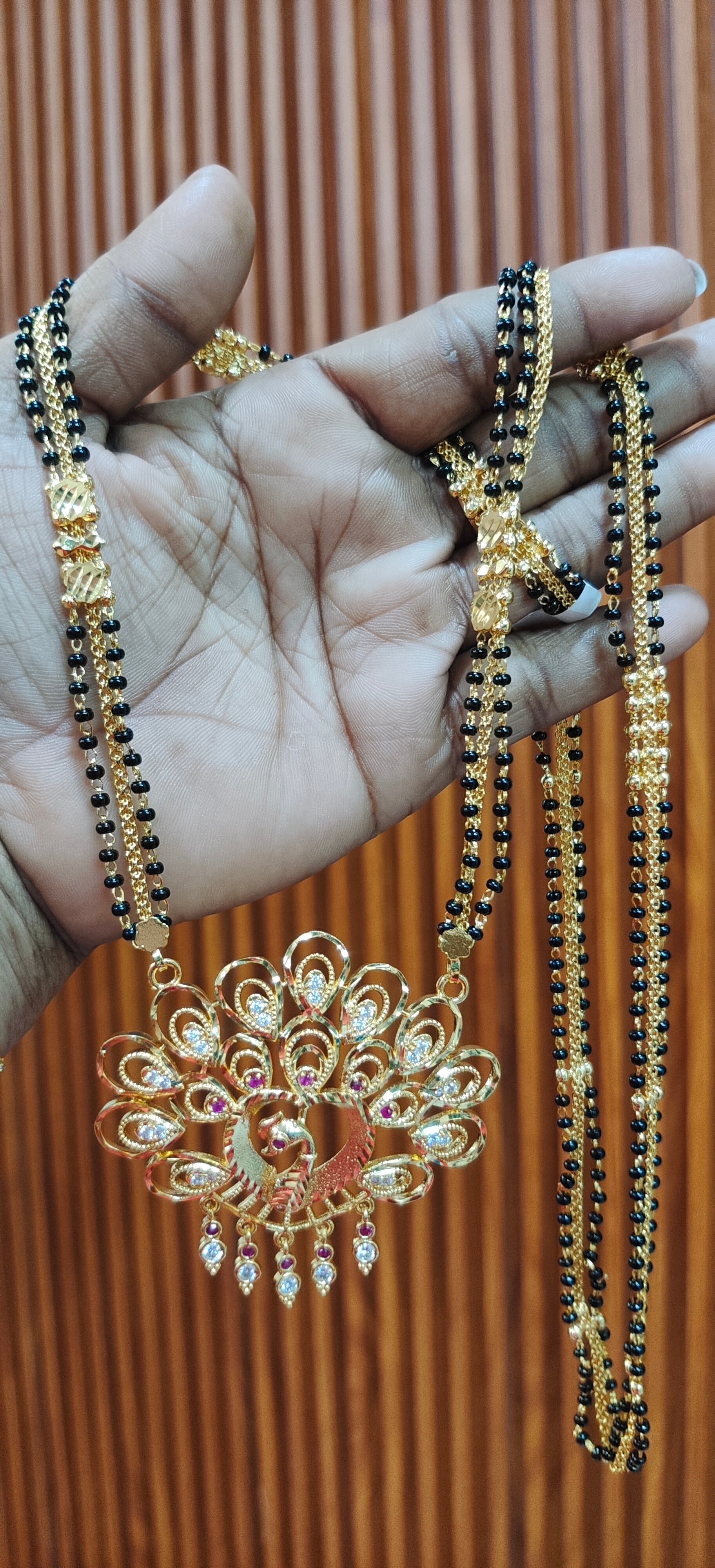 Panchaloham black beads long length