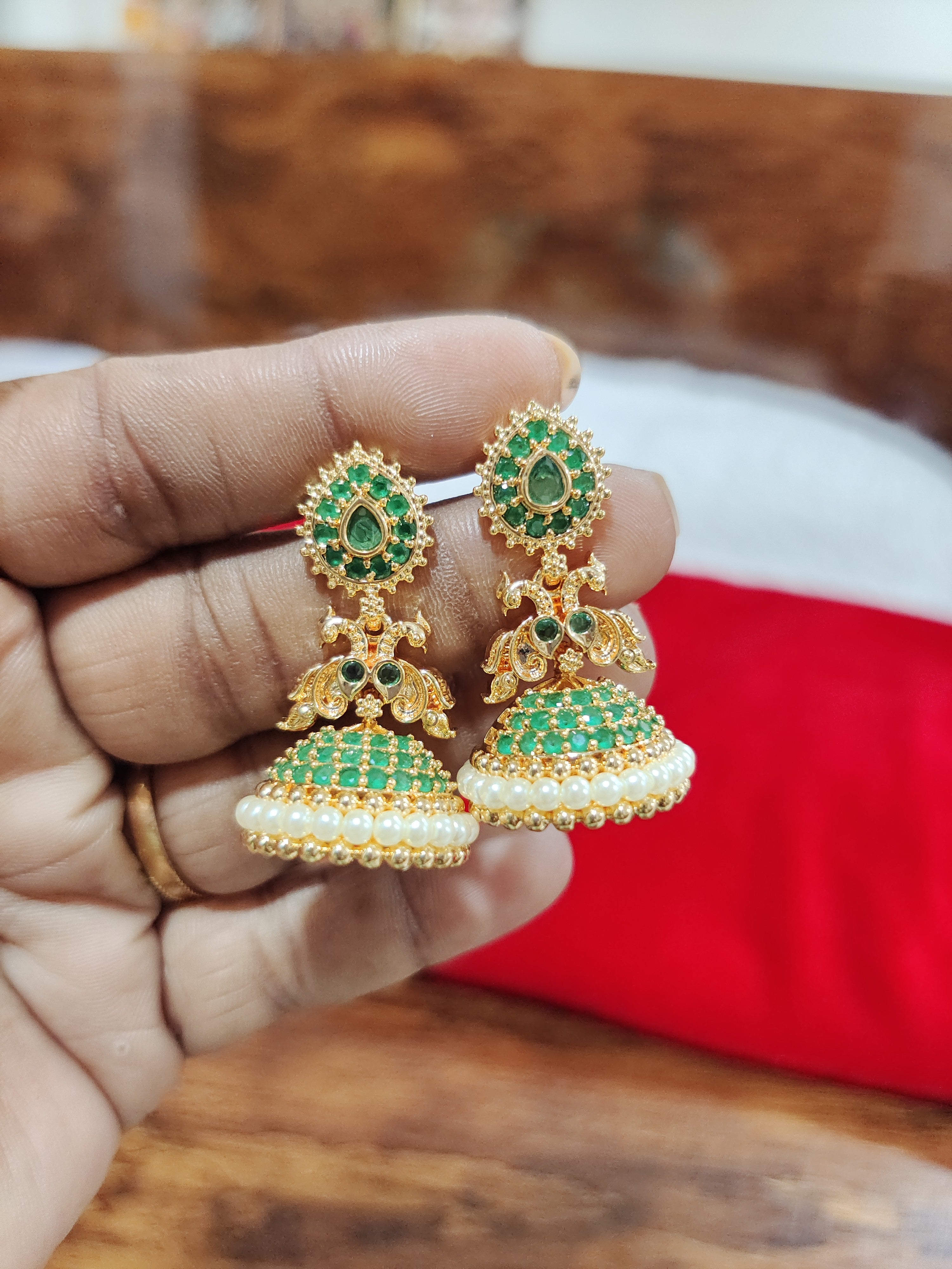 Panchaloham muthyala  green colour buttalu.