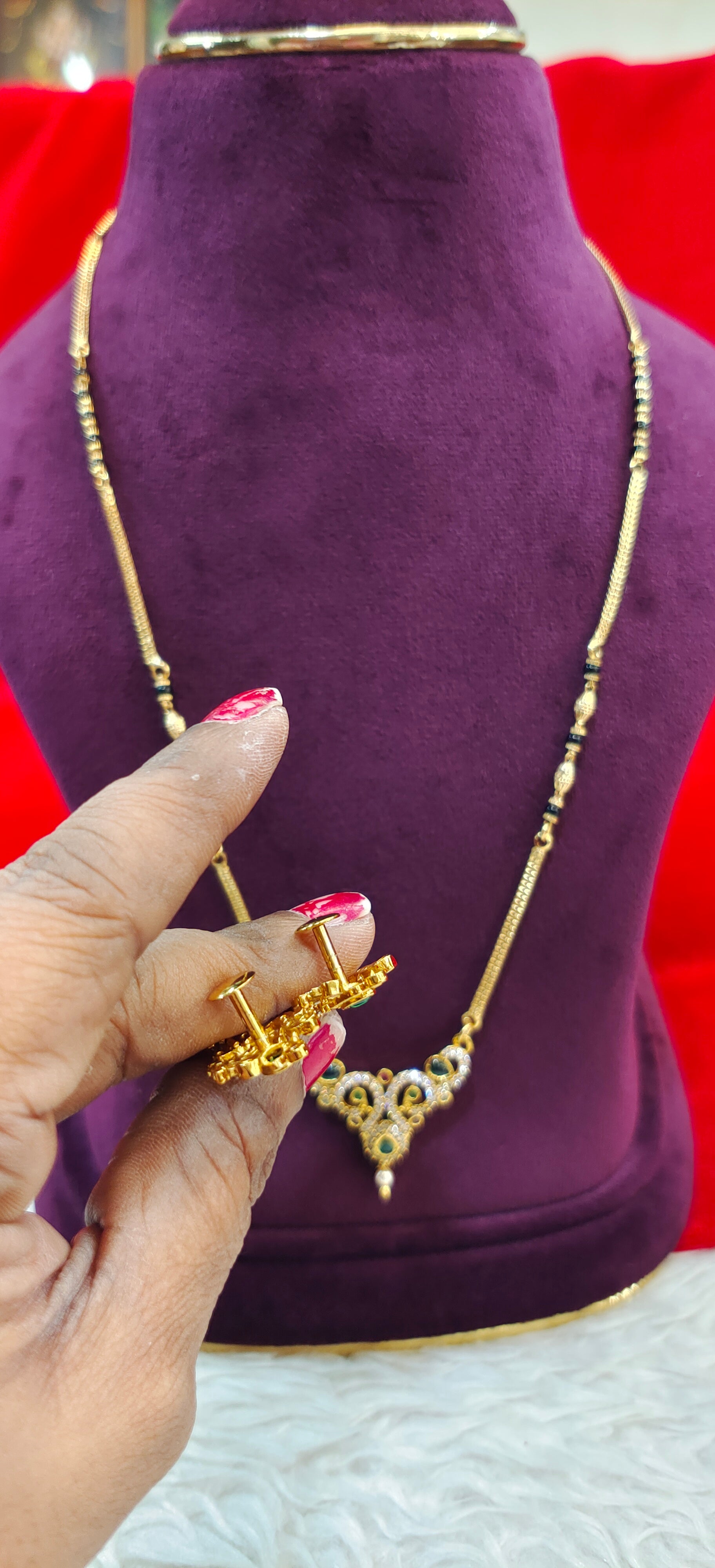Panchaloham short black beads