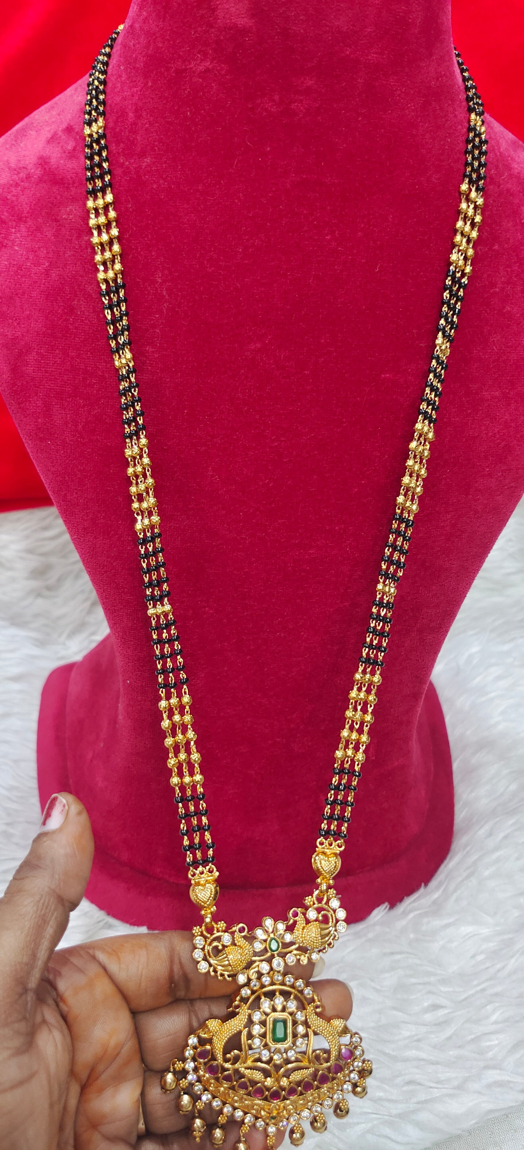 Long black beads Panchaloham
