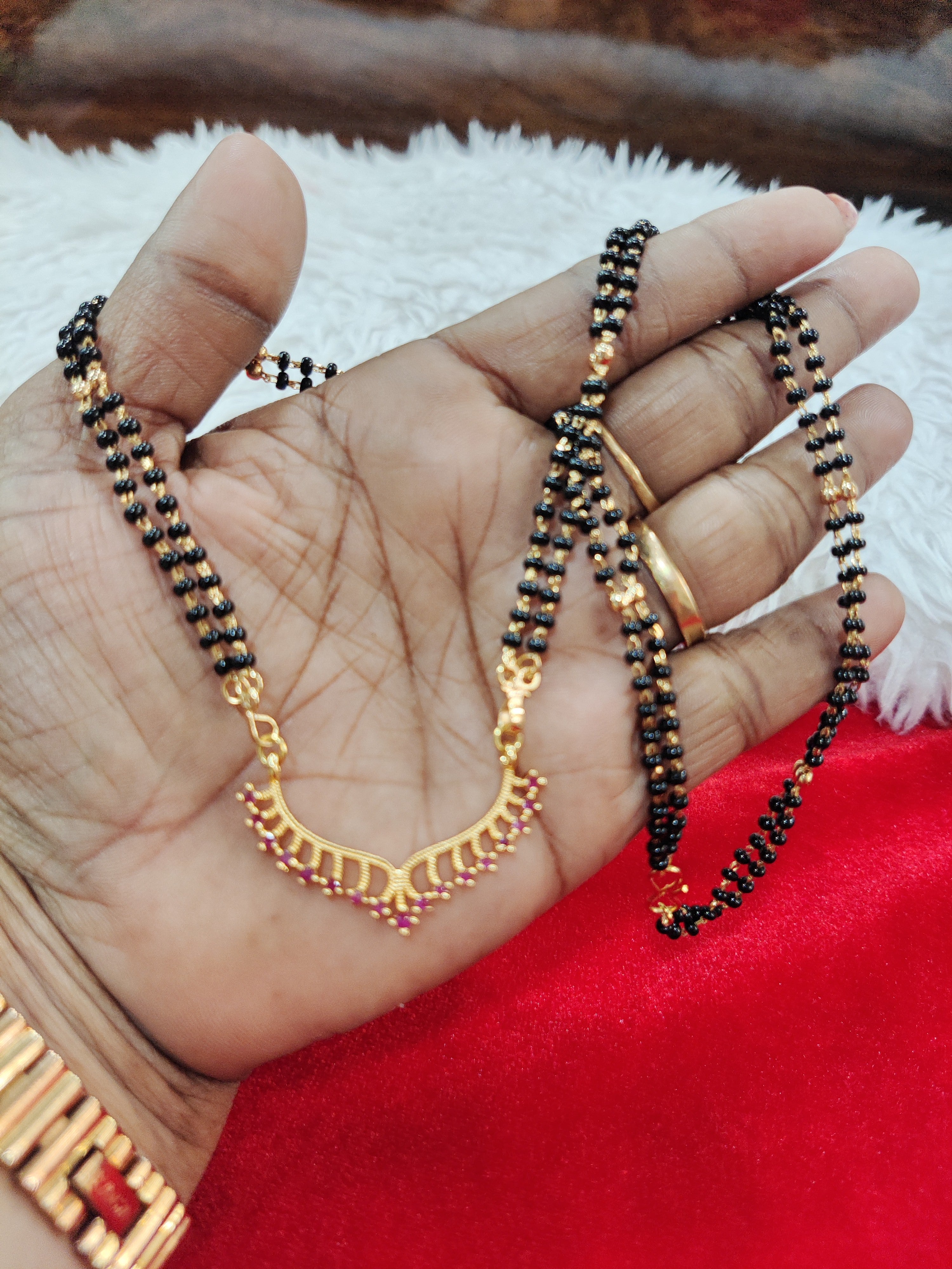 Panchaloham black beads