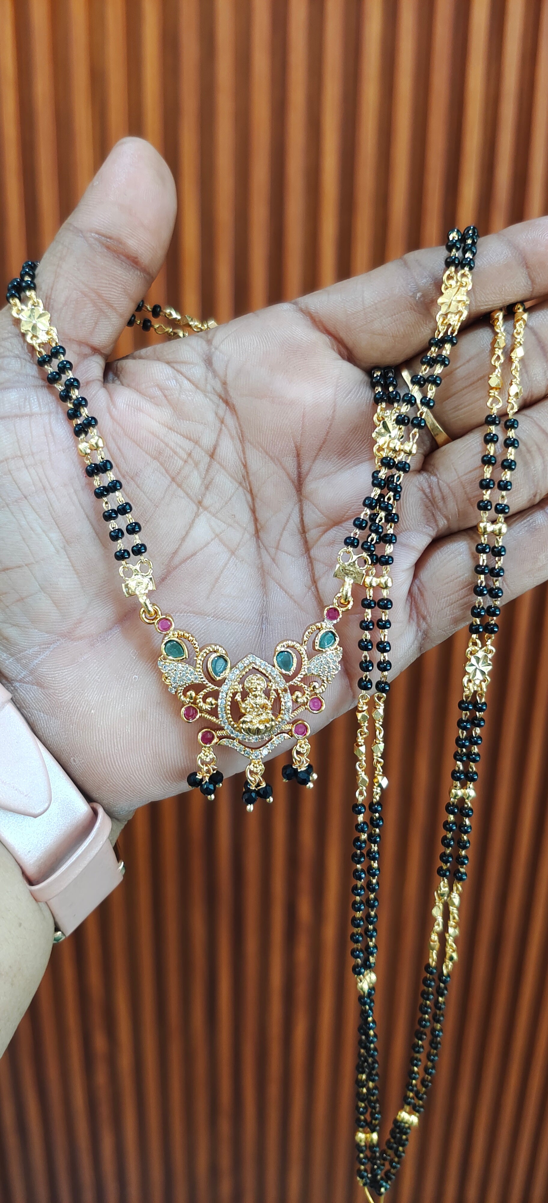 #Panchaloham long black beads