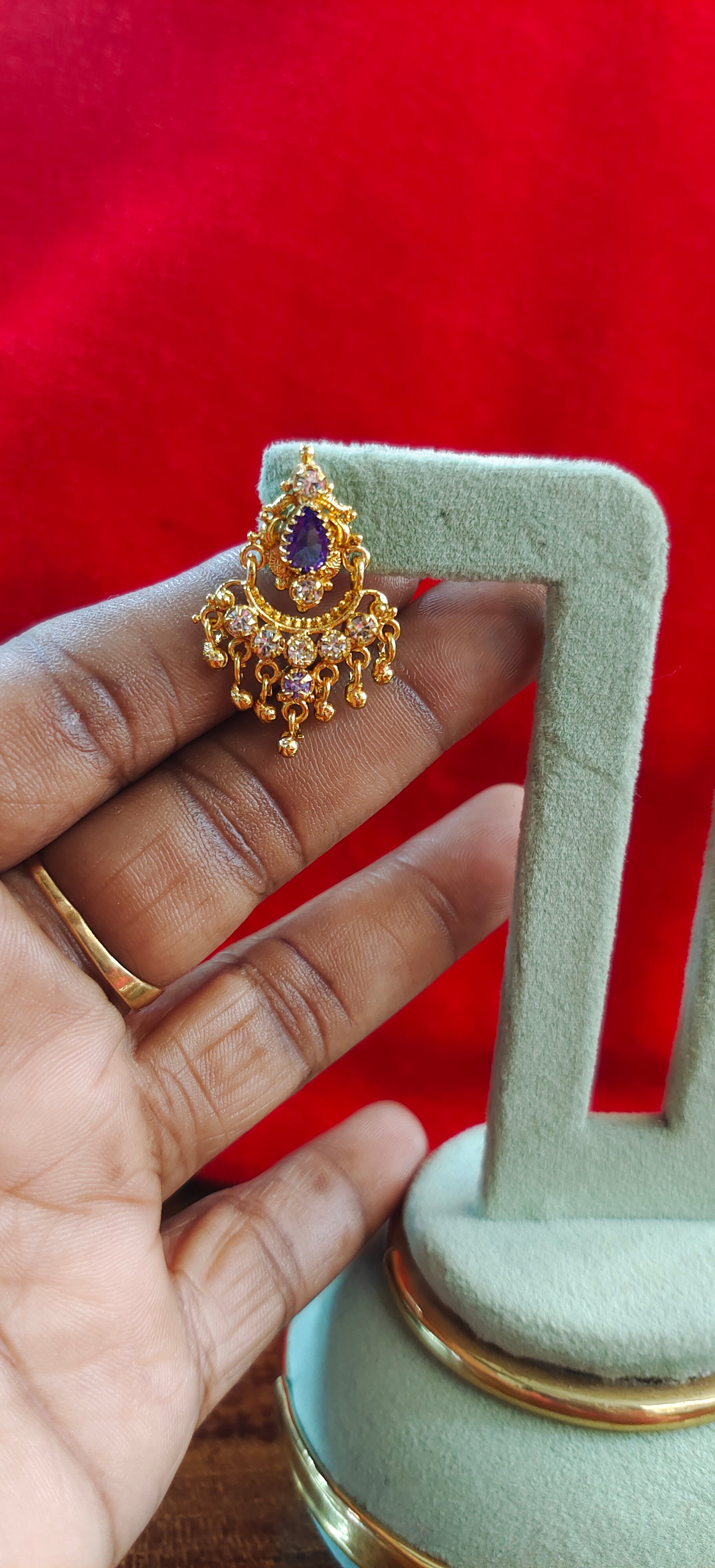 Gold copy Panchaloham earrings