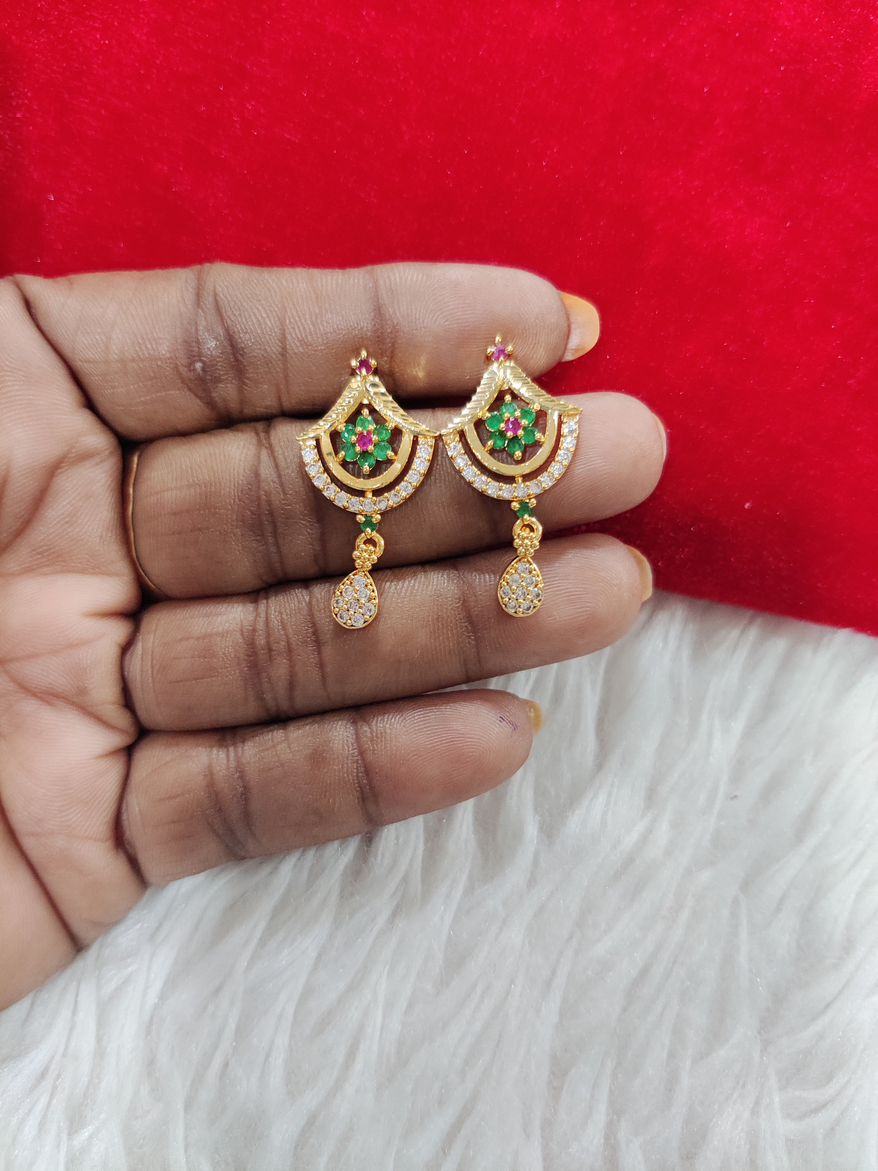 Multi stone Panchaloham earrings